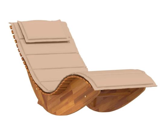 vidaXL Leżak bujany z poduszką, lite drewno akacjowe Шезлонги и пляжные стулья