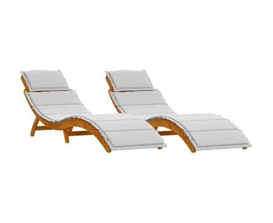 vidaXL Leżak słoneczny Zestaw 2 Brązowy, Jasnoszary Шезлонги и пляжные стулья