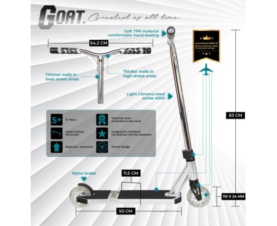 Triku skrejritenis NKD GOAT Silver Самокаты и скейтборды