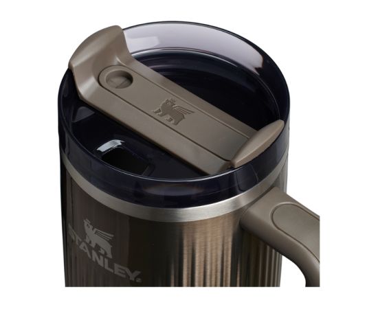 Stanley Термокружка с трубочкой The Quencher H2.0 Fluted Tumbler 1.18L глянцевый темно-серый Термо кружки
