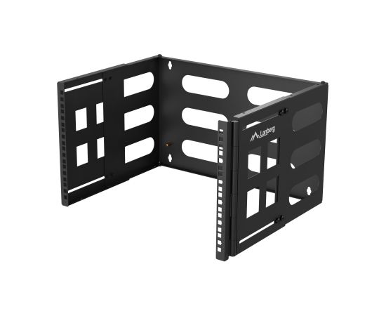 Lanberg Folding Bracket Wall-mount 19" 6U 497x400/240, Black Serveri un to komponentes