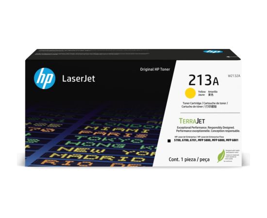 HP 213A (W2132A) Toner Cartridge, Yellow Tintes printeru izejmateriāli