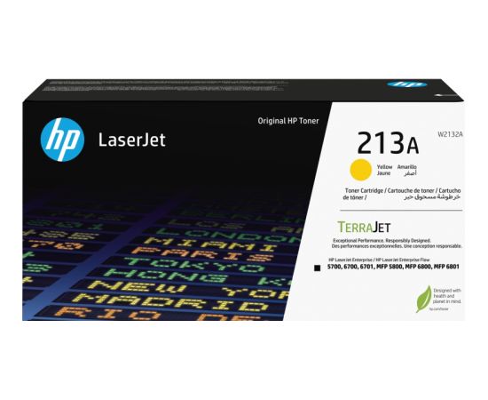 HP 213A (W2132A) Toner Cartridge, Yellow Tintes printeru izejmateriāli