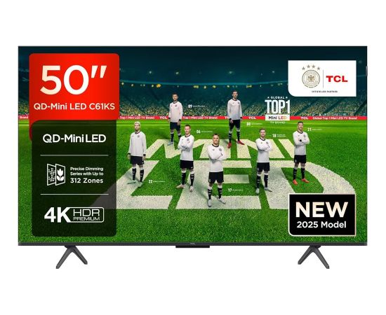 TCL 50" | QD-MiniLED | 4K UHD | DVB-T2/T/C/S2/S | SmartTV | GoogleTV | WIFI | Bluetooth | 3xHDMI | 2xUSB | 120Hz Televizori