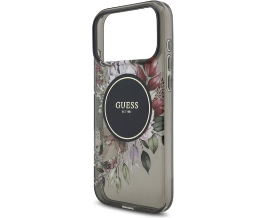 Guess IML Flowers Strap MagSafe Viedtālruņa Maciņš priekš Apple iPhone 17 Pro Max Neoriģinālie Maciņi