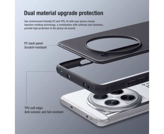 Nillkin Super matēts PRO maciņš priekš OnePlus 12 melns Neoriģinālie Maciņi