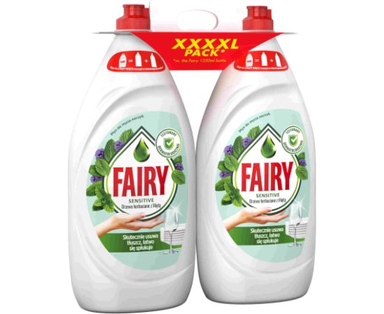 FAIRY Tea Tree&Mint trauku mazgāšanas līdzeklis, komplekts, 2x1350ml - 80807256 Tīrīšanas un Ķīmiskie līdzekļi