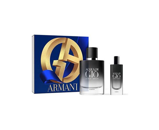 Giorgio Armani Acqua Di Gio Pour Homme Parfum Dárková sada Parfum 75 ml a miniaturka Parfum 15 ml 75ml Dāvanu komplekti