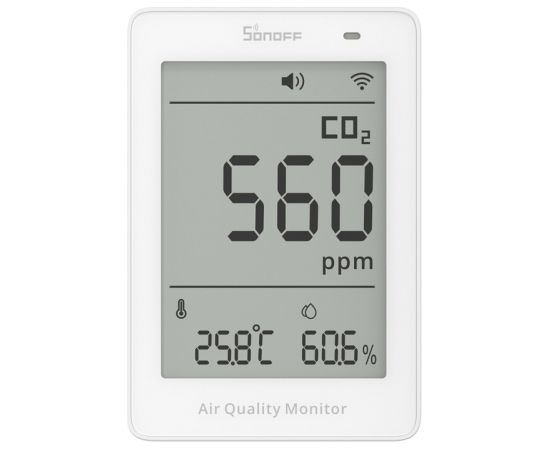 Sonoff AirGuard CO2 SAWF-08P WiFi LCD Air Quality Meter Viedie Sensori