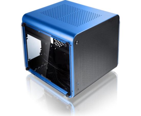 Raijintek METIS EVO TG Mini–ITX case, Tempered Glass – blue Datoru korpusi