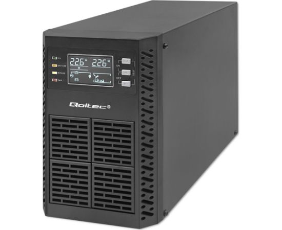 Qoltec Uninterruptible Power Supply UPS | 1kVA | 1000W | Power factor 1.0 | LCD | EPO | USB | On-line UPS стабилизаторы напряжения