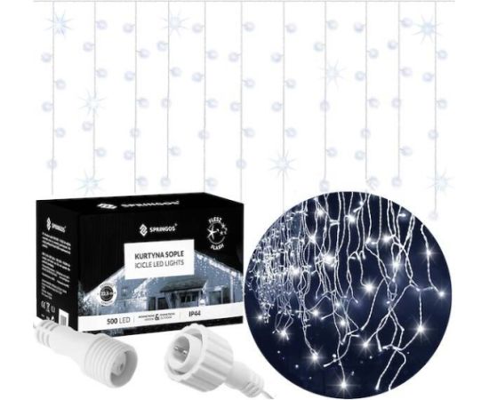 LED Ziemassvētku aizkari Springos CL0530 20m Ziemassvētku lampiņas, LED virtenes