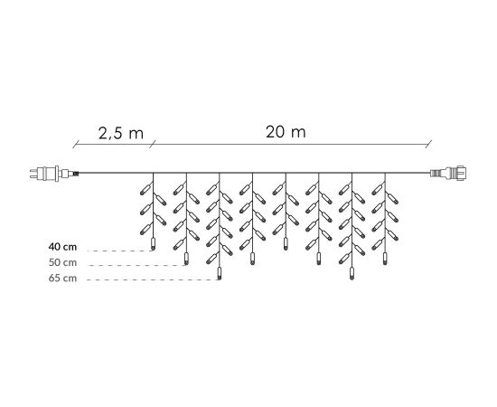 LED Ziemassvētku aizkari Springos CL0530 20m Ziemassvētku lampiņas, LED virtenes