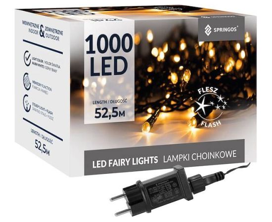 Ziemassvētku lampiņas Springos CL4096 1000 led 50m Ziemassvētku lampiņas, LED virtenes