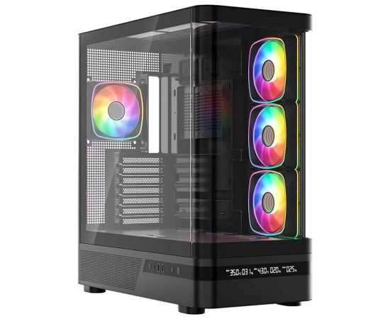 MODECOM Volcano Volcano AQ200 ARGB Midi Black Datoru korpusi