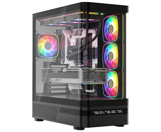 MODECOM Volcano Volcano AQ200 ARGB Midi Black Datoru korpusi