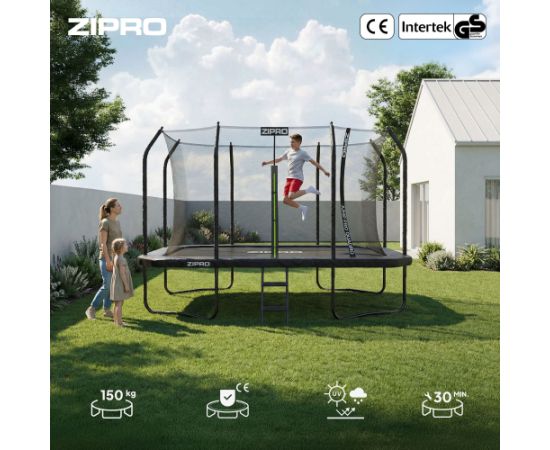 Trampolina ogrodowa Zipro Jump Pro Quadro z siatką wewnętrzną 366 x 244 cm Батуты и аксессуары