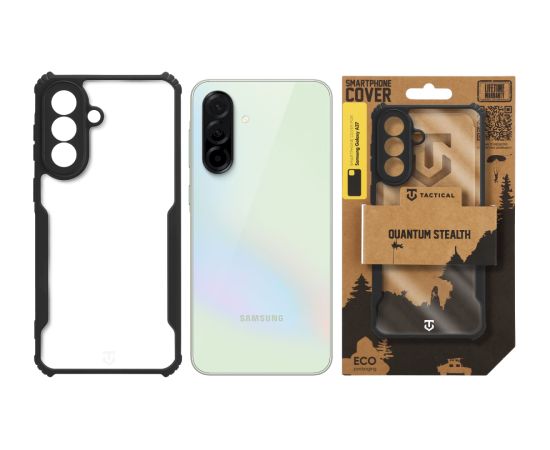 Tactical Quantum Stealth Cover Aizsargapvalks priekš Samsung Galaxy A37 / caurspīdīgs/melns Neoriģinālie Maciņi