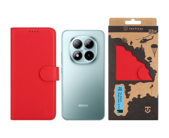 Tactical Field Notes Aizsargapvalks priekš Xiaomi Redmi Note 15 Pro 5G / sarkans Neoriģinālie Maciņi