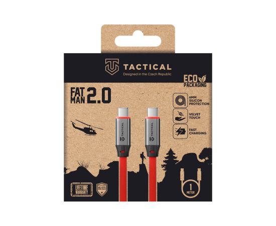 Tactical Fat Man 2.0 USB-C/USB-C Kabelis 1m / sarkans Data USB kabeļi