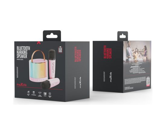 Maxlife MXKS-200 Bluetooth Karaoke Skaļrunis Rozā Krāsā Bezvadu skaļruņi