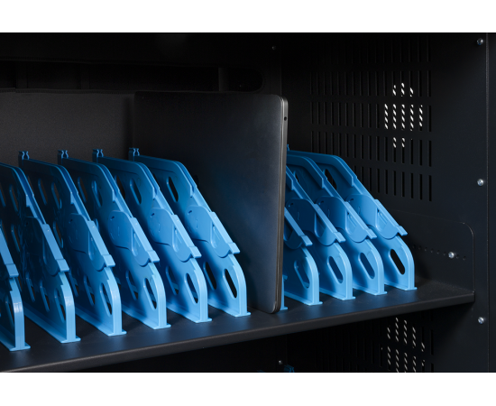 Charging trolley for laptops and tablets DELTACO up to 14", 36 slots, double door, black / DPS-0202/ Uzlādes rati Uzlādes risinājumi