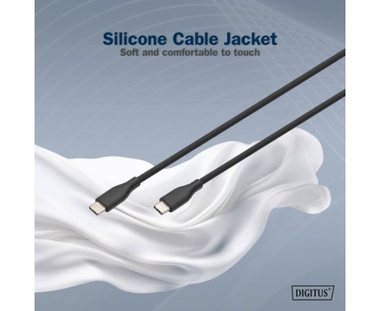 Digitus Silicone connection cable, 0.5 m AK-300341-005-S USB-C to USB-C Data USB kabeļi