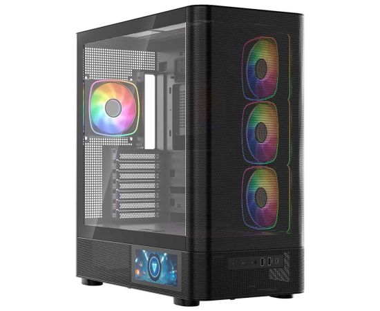 MODECOM Volcano Volcano AQ400 ARGB Midi Black Datoru korpusi