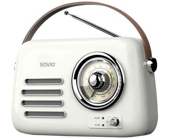 SAVIO RS-02 Portable Radio, white Aудио-видео