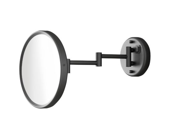 Gedy spogulis ar apgaismojumu Saraht, d=160 mm, 3x palielina, pie sienas, matēts melns Vannas istabas spoguļi