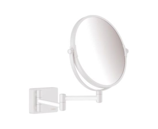 Hansgrohe kosmētiskais spogulis AddStoris Q, matēts balts Vannas istabas spoguļi