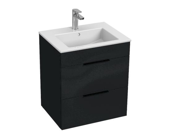 Jika izlietnes un skapīša komplekts Cube, 550x430 mm, h=607 mm, 2A, matēts antracīts Izlietnes skapis