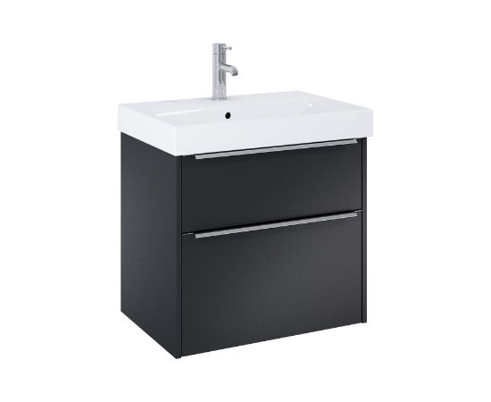 Jika izlietnes un skapīša komplekts Pure, 600x418 mm, h=540 mm, 2A, matēts melns Izlietnes skapis