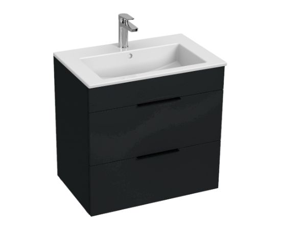 Jika izlietnes un skapīša komplekts Cube, 650x430 mm, h=607 mm, 2A, matēts antracīts Izlietnes skapis