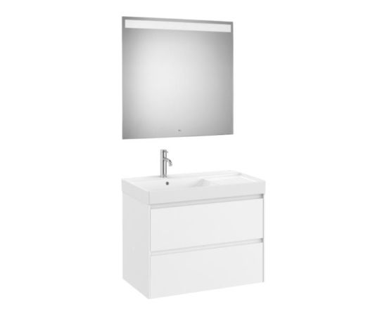 Roca mēbeļu komplekts Ona (izlietne ar skapīti un spogulis) 800 mm, matēts balts Izlietnes skapis