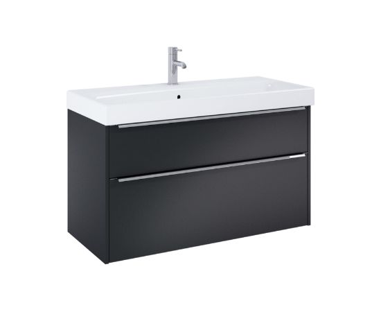 Jika izlietnes un skapīša komplekts Pure, 1000x418 mm, h=540 mm, 2A, matēts melns Izlietnes skapis