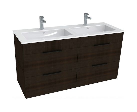 Jika izlietnes un skapīša komplekts Cube, 1200x430 mm, h=607 mm, 4A, dark oak Izlietnes skapis
