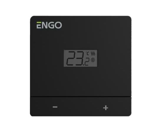Engo neprogrammējams vadu istabas termostats EASY-BATB, 2xAAA, melns Silto grīdu sistēmas