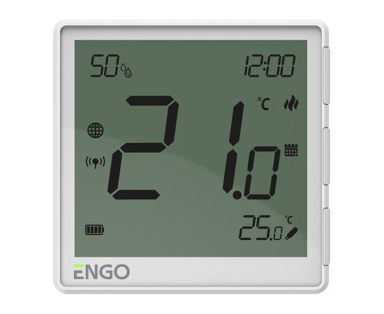 Engo Zigbee gudrais termostats EONE-BATW, Li-Ion baterija, balts Silto grīdu sistēmas