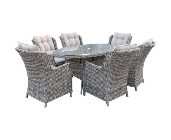 Table TRENTO 180x100xH73cm, light grey Dārza galdi