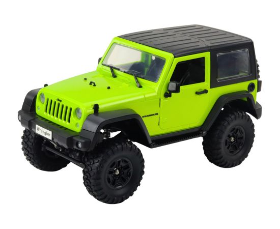 Remote Controlled Off-Road Vehicle RC Jeep Wrangler Rock Crawler Green 1:14 Radio vadāmās rotaļlietas (RC)