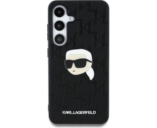 Karl Lagerfeld Leather Monogram Pin Logo Karl Head Aizsargapvalks Priekš Samsung Galaxy S25 Plus Neoriģinālie Maciņi