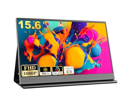 ZEUSLAP 15.6 Inch Touch Screen Portable Monitor, 1080P Second External Travel Touchscreen Portable USB-C Computer Monitor with Case & Speakers for Laptop, Phone, SWTICH, PS4/PS5, etc. LED / LCD мониторы