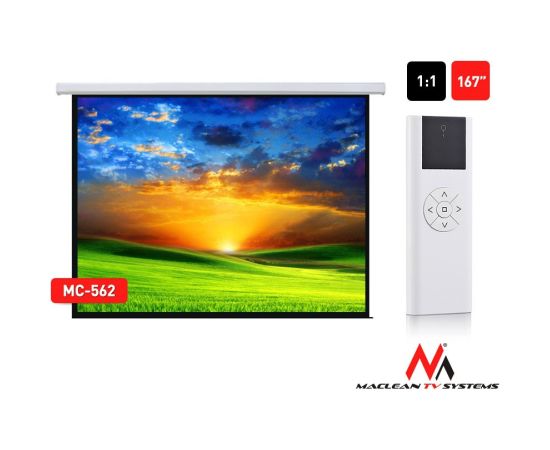 Electric motorized projector screen home cinema remote control Maclean MC-562 Проекционные экраны на подставке