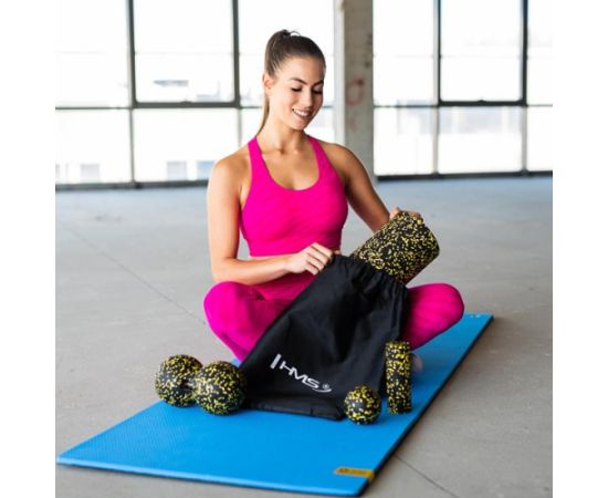 FSBM04 MELNI-DZELTENS MASĀŽAS KOMPLEKTS (4 gab.) HMS Vingrošanas un jogas rullīs