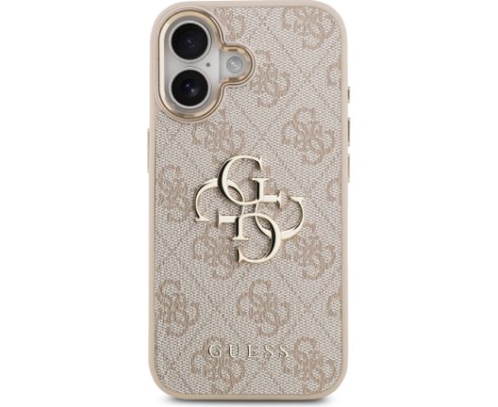 Guess PU Leather 4G Metal Logo Gold Frame Case Aizsargapvalks priekš iPhone 17 / rozā Neoriģinālie Maciņi