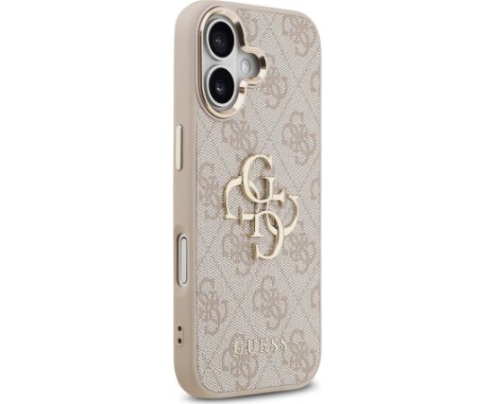 Guess PU Leather 4G Metal Logo Gold Frame Case Aizsargapvalks priekš iPhone 17 / rozā Neoriģinālie Maciņi