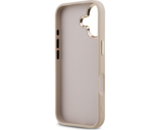 Guess PU Leather 4G Metal Logo Gold Frame Case Aizsargapvalks priekš iPhone 17 / rozā Neoriģinālie Maciņi