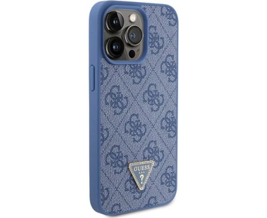Guess PU Leather 4G Triangle Strass Case Aizsargapvalks Priekš iPhone 15 Pro Max Neoriģinālie Maciņi