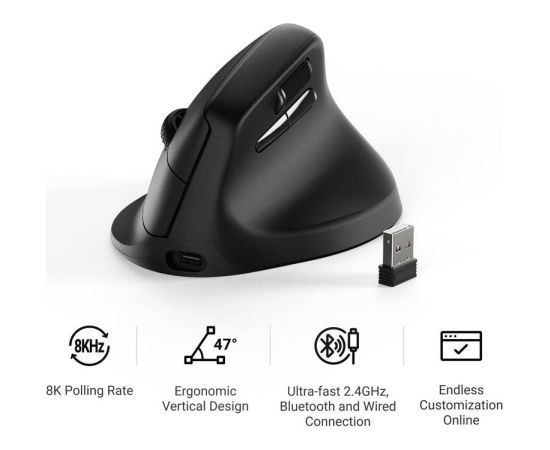 MOUSE USB OPTICAL WRL M5/BLACK M5-A23 KEYCHRON Peles, ievadierīces